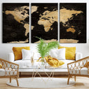 Extra Large World Map Canvas Print – Detailed Map Classic