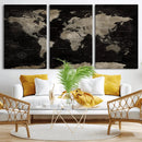 Detailed World Map Wall Art Print - Large Framed World Map