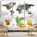 World Map Wall Art Canvas Print for Office Wall Decor by MyGreatCanvas | Canvas Wall Art Prints | Photo Prints & Wall Decor
