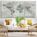 Neutral Vintage World Map Canvas Wall Art Print, Classic Map by MyGreatCanvas | Canvas Wall Art Prints | Photo Prints & Wall Decor