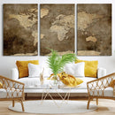 Dark Vintage World Map Canvas Wall Art Print, Antique Map by MyGreatCanvas | Canvas Wall Art Prints | Photo Prints & Wall Decor
