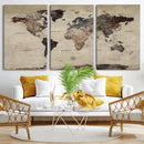 Neutral Watercolor World Map Canvas Wall Art – Framed Earth by MyGreatCanvas | Canvas Wall Art Prints | Photo Prints & Wall Decor