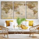 World Map Canvas Print – Detailed Map of the World Wall Art by MyGreatCanvas | Canvas Wall Art Prints | Photo Prints & Wall Decor