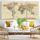 Extra Large World Map Canvas Print – Detailed Map of the by MyGreatCanvas | Canvas Wall Art Prints | Photo Prints & Wall Decor