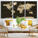 World Map Canvas Print – Framed World Map Wall Art for