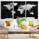 World Map Canvas Print – Framed Push Pin Wall Art, Color by MyGreatCanvas | Canvas Wall Art Prints | Photo Prints & Wall Decor
