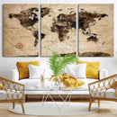 World Map Wall Art Canvas Print by MyGreatCanvas | Canvas Wall Art Prints | Photo Prints & Wall Decor
