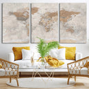 Detailed World Map Wall Art Canvas Print for Home and Office Decor by MyGreatCanvas | Canvas Wall Art Prints | Photo Prints & Wall Decor