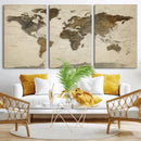 Vintage World Map Canvas Wall Art – Framed Travel Map for by MyGreatCanvas | Canvas Wall Art Prints | Photo Prints & Wall Decor