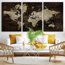 Blue World Map Canvas Wall Art – Framed Modern Travel Map by MyGreatCanvas | Canvas Wall Art Prints | Photo Prints & Wall Decor