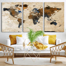 World Map Canvas Print – Framed Travel Map Wall Art for