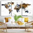 World Map Wall Art Canvas Print, Modern Decorative Framed by MyGreatCanvas | Canvas Wall Art Prints | Photo Prints & Wall Decor