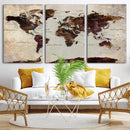 World Map Canvas Triptych – Colorful Global Wall Art for by MyGreatCanvas | Canvas Wall Art Prints | Photo Prints & Wall Decor