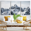 Snowy Mountain Range Canvas Print, Alpine Peaks Landscape by MyGreatCanvas | Canvas Wall Art Prints | Photo Prints & Wall Decor