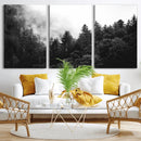 Black White Forest Wall Art Canvas Print, Misty Pine Tree by MyGreatCanvas | Canvas Wall Art Prints | Photo Prints & Wall Decor