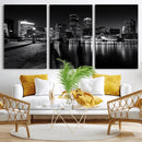 Boston Wall Art Canvas Print, Boston City Downtown Night by MyGreatCanvas | Canvas Wall Art Prints | Photo Prints & Wall Decor