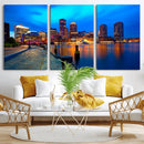 Boston Wall Art Canvas Print, Boston City Downtown Night by MyGreatCanvas | Canvas Wall Art Prints | Photo Prints & Wall Decor