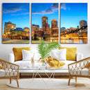 Boston Wall Art Canvas Print, Boston City Downtown Night by MyGreatCanvas | Canvas Wall Art Prints | Photo Prints & Wall Decor