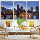Boston Wall Art Canvas Print, Boston City Downtown Night by MyGreatCanvas | Canvas Wall Art Prints | Photo Prints & Wall Decor