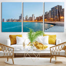 Chicago Wall Art Canvas Print, Chicago City Downtown Night by MyGreatCanvas | Canvas Wall Art Prints | Photo Prints & Wall Decor
