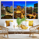 Chicago Wall Art Canvas Print - Chicago City Downtown Night by MyGreatCanvas | Canvas Wall Art Prints | Photo Prints & Wall Decor