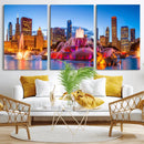 Chicago Wall Art Canvas Print, Chicago City Downtown Night by MyGreatCanvas | Canvas Wall Art Prints | Photo Prints & Wall Decor