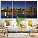 Chicago Wall Art Canvas Print - Chicago City Downtown Night by MyGreatCanvas | Canvas Wall Art Prints | Photo Prints & Wall Decor