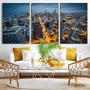 Chicago Wall Art Canvas Print - Chicago City Downtown Night by MyGreatCanvas | Canvas Wall Art Prints | Photo Prints & Wall Decor
