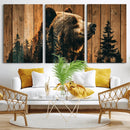 Rustic Bear Wall Art Canvas Print – Woodland Wildlife by MyGreatCanvas | Canvas Wall Art Prints | Photo Prints & Wall Decor