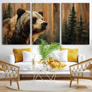 Grizzly Bear Wall Art Canvas Print, Rustic Wildlife Bear by MyGreatCanvas | Canvas Wall Art Prints | Photo Prints & Wall Decor