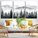 Misty Pine Forest Mountain Landscape Wall Art Canvas Print by MyGreatCanvas | Canvas Wall Art Prints | Photo Prints & Wall Decor