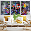 Graffiti Motorcycle Wall Art Canvas Print, Urban Street Art by MyGreatCanvas | Canvas Wall Art Prints | Photo Prints & Wall Decor