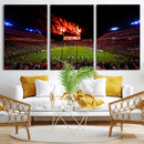 Auburn Stadium Wall Art Canvas Print, College Football Night