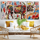 Texas Bull Wall Art Canvas Print, Abstract Graffiti Bull by MyGreatCanvas | Canvas Wall Art Prints | Photo Prints & Wall Decor