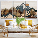 Wood Style Mountain Wall Art Canvas Print, Layered Wood by MyGreatCanvas | Canvas Wall Art Prints | Photo Prints & Wall Decor