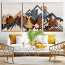 Layered Wooden Mountain Wall Art Canvas Print, Modern Rustic by MyGreatCanvas | Canvas Wall Art Prints | Photo Prints & Wall Decor