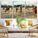 Texas Longhorn Wall Art Canvas Print, Western Ranch Cattle by MyGreatCanvas | Canvas Wall Art Prints | Photo Prints & Wall Decor
