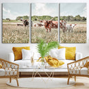 Texas Longhorn Cattle Wall Art Canvas Print, Rustic Ranch by MyGreatCanvas | Canvas Wall Art Prints | Photo Prints & Wall Decor
