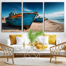 Coastal Fishing Boats Wall Art Canvas Print, Sunset Beach by MyGreatCanvas | Canvas Wall Art Prints | Photo Prints & Wall Decor