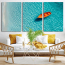 Minimalist Boat Wall Art Canvas Print, Aerial Sea Landscape by MyGreatCanvas | Canvas Wall Art Prints | Photo Prints & Wall Decor