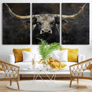 Rustic Longhorn Bull Wall Art Canvas Print – Vintage Western by MyGreatCanvas | Canvas Wall Art Prints | Photo Prints & Wall Decor