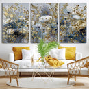 Abstract Floral Wall Art Canvas Print – Gold and Blue by MyGreatCanvas | Canvas Wall Art Prints | Photo Prints & Wall Decor