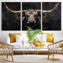 Abstract Longhorn Bull Wall Art Canvas Print – Rustic by MyGreatCanvas | Canvas Wall Art Prints | Photo Prints & Wall Decor