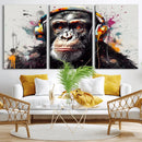 Dj Monkey Wall Art Canvas Print – Colorful Pop Art Banksy by MyGreatCanvas | Canvas Wall Art Prints | Photo Prints & Wall Decor