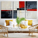 Navy Red Abstract Wall Art Canvas Print, Modern Luxury by MyGreatCanvas | Canvas Wall Art Prints | Photo Prints & Wall Decor