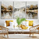 Neutral Abstract Lake Landscape Wall Art Canvas Print by MyGreatCanvas | Canvas Wall Art Prints | Photo Prints & Wall Decor