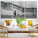 Banksy Girl with Butterflies Street Art Wall Art Canvas by MyGreatCanvas | Canvas Wall Art Prints | Photo Prints & Wall Decor