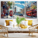 London City Street Wall Art Canvas Print, Big Ben & Red Bus by MyGreatCanvas | Canvas Wall Art Prints | Photo Prints & Wall Decor