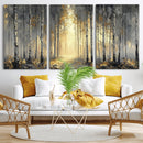 Abstract Birch Forest Wall Art Canvas Print – Modern Gold by MyGreatCanvas | Canvas Wall Art Prints | Photo Prints & Wall Decor