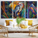 Colorful Heron Wall Art Canvas Print Tropical Bird Abstract by MyGreatCanvas | Canvas Wall Art Prints | Photo Prints & Wall Decor